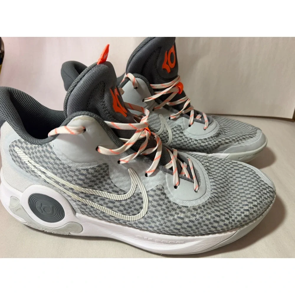 Nike KD‎ Trey 5 X Grey White Orange Basketball Shoes CW3400-011 Mens 13